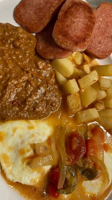 Mexican breakfast plate with eggs and potatoes
